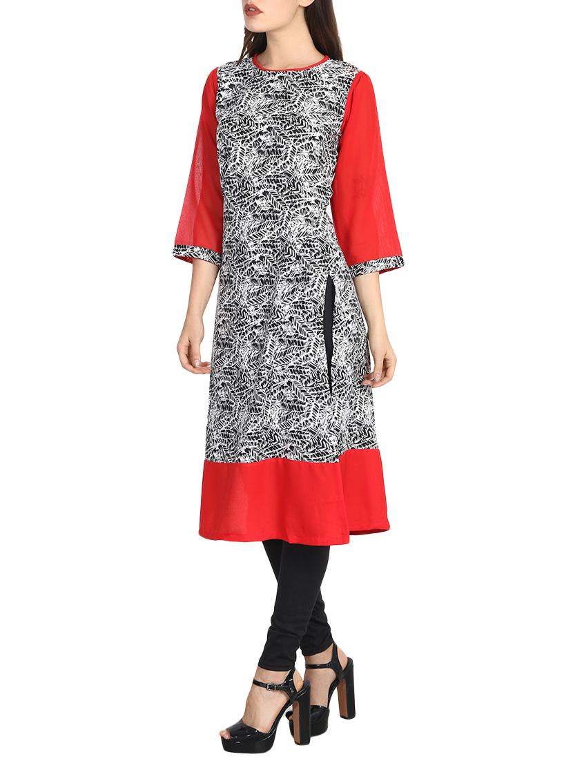 printed straight kurta - 15750960 -  Standard Image - 1