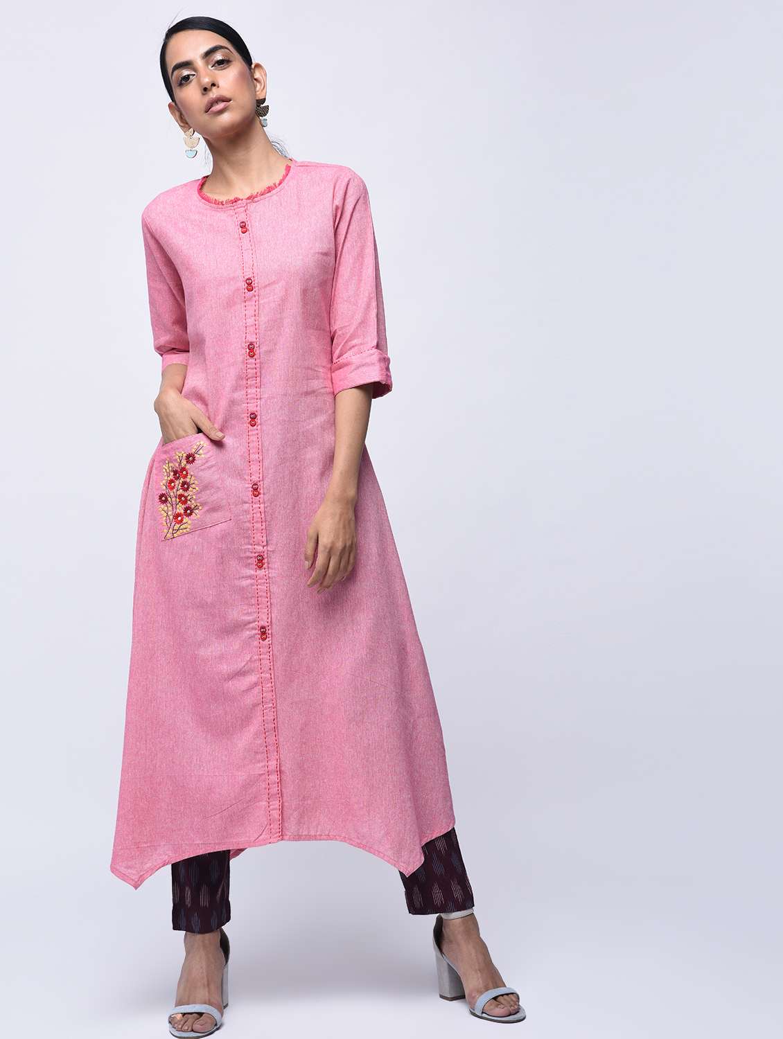 embroidered a-line kurta