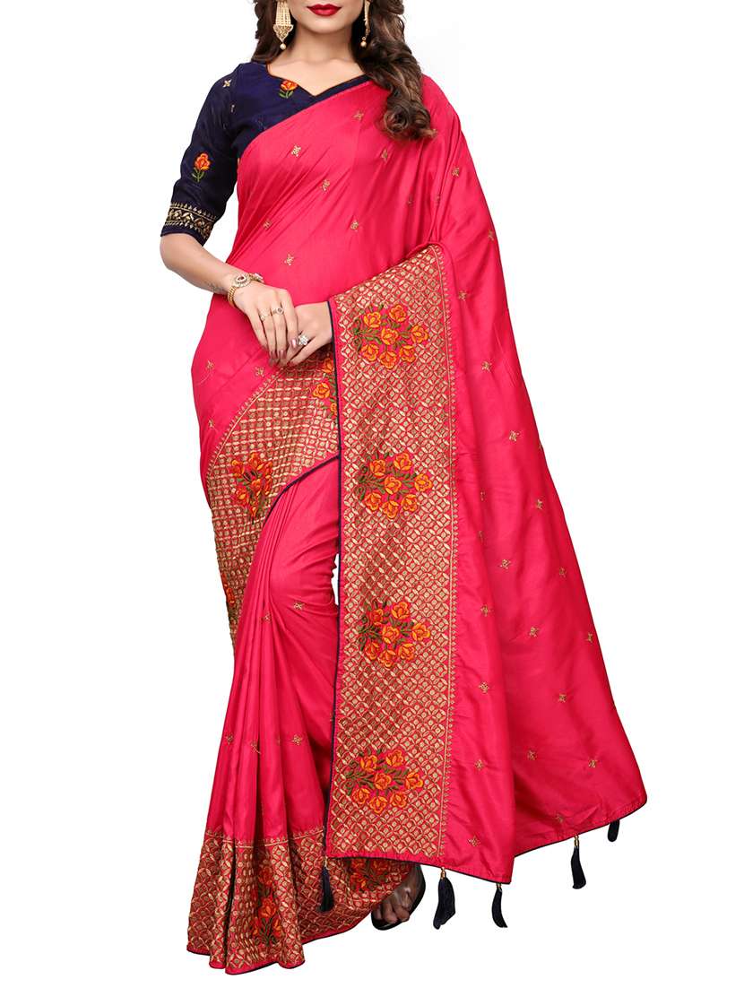 zari embroidered saree with blouse