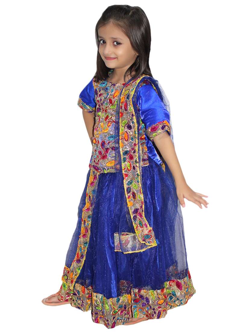 blue polyester gujarati costume - 15756207 -  Standard Image - 1