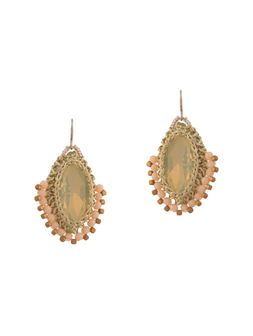 brown  pink tone drop earrings