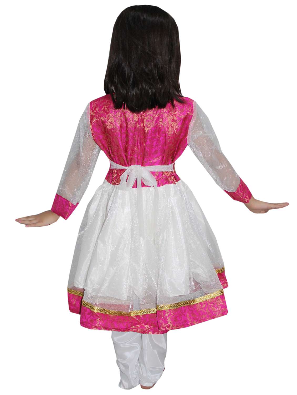 white polyester anarkali costume - 15758744 -  Standard Image - 1