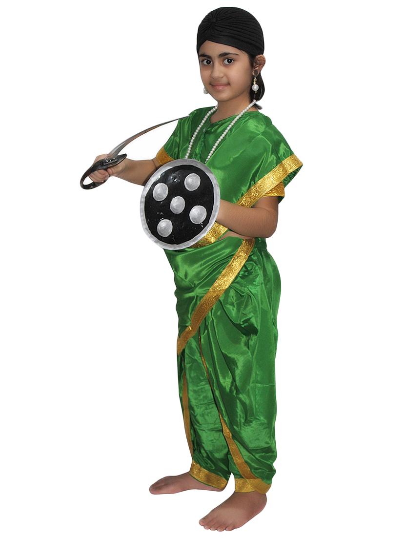 green polyester rani laxmi bai costume - 15758766 -  Standard Image - 1