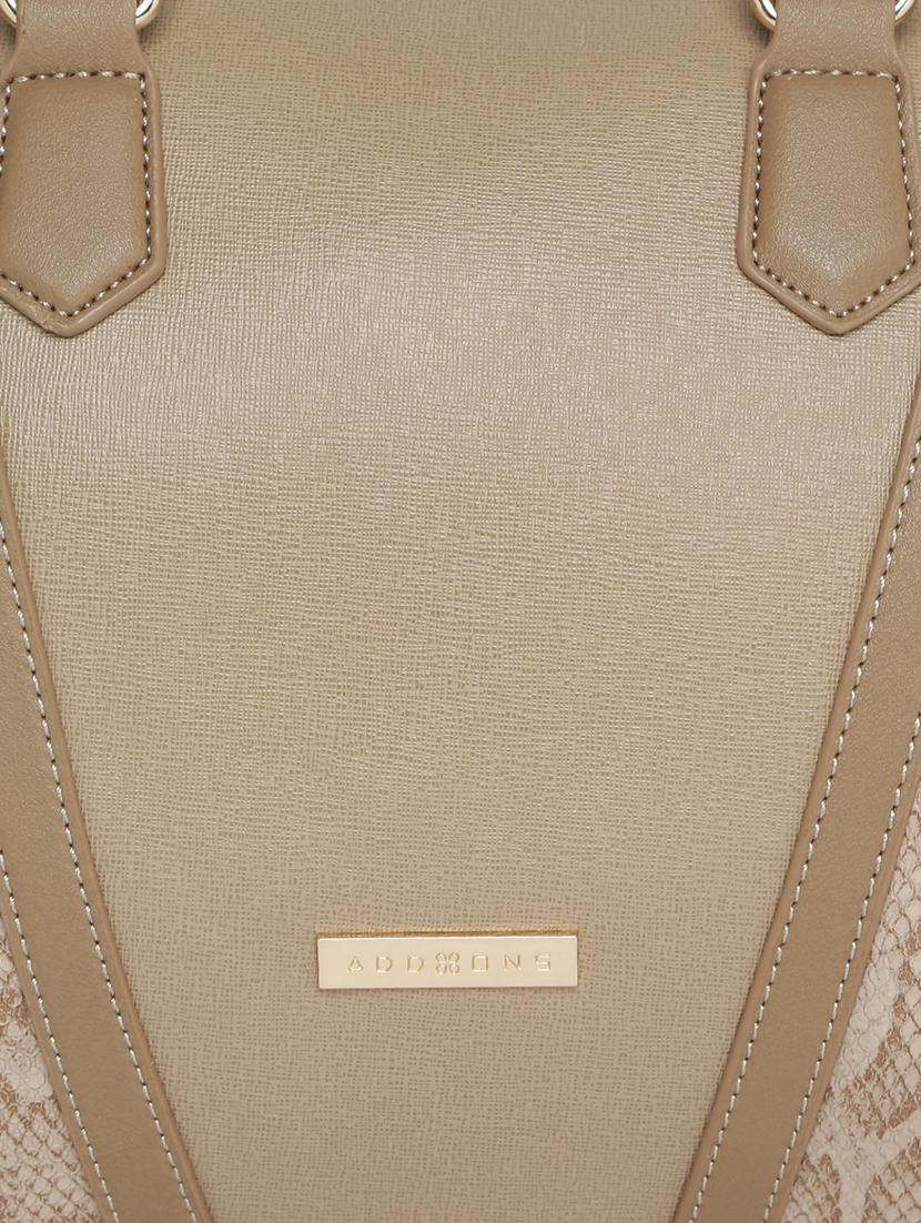 beige leatherette (pu) handbag - 15759169 - Standard Image - 4