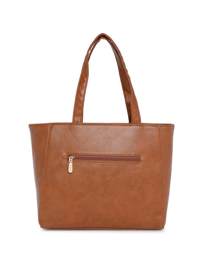 tan leatherette (pu) handbag - 15759182 -  Standard Image - 1