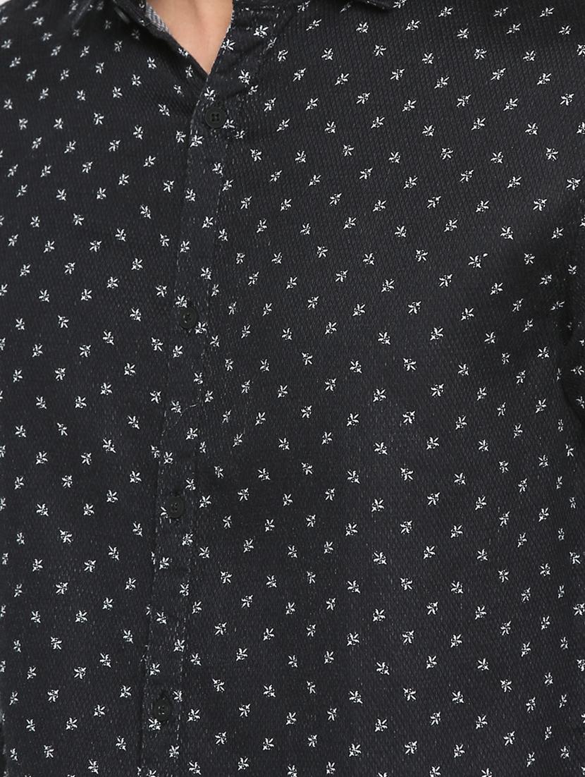 mens micro print casual shirt - 15759539 - Standard Image - 4