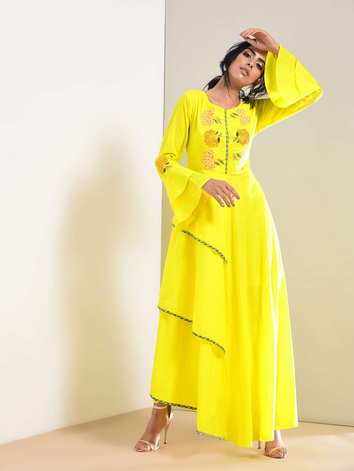 layered bell sleeves kurta