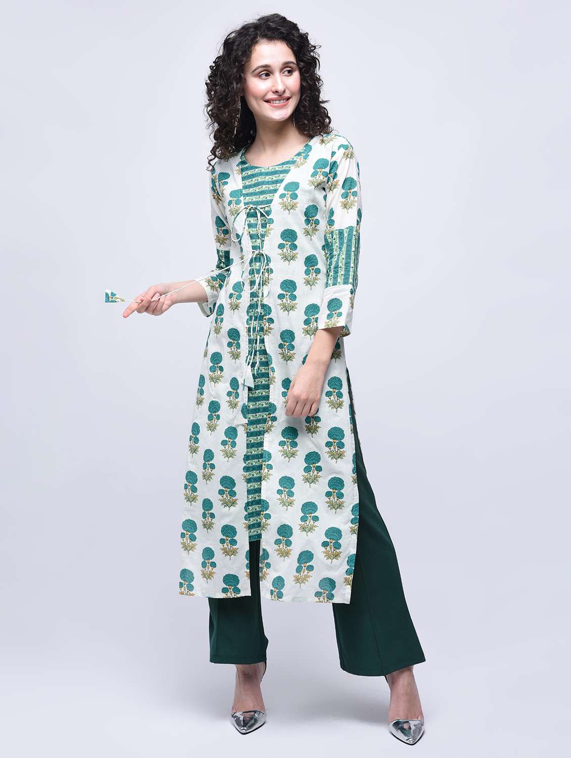 straight printed kurta