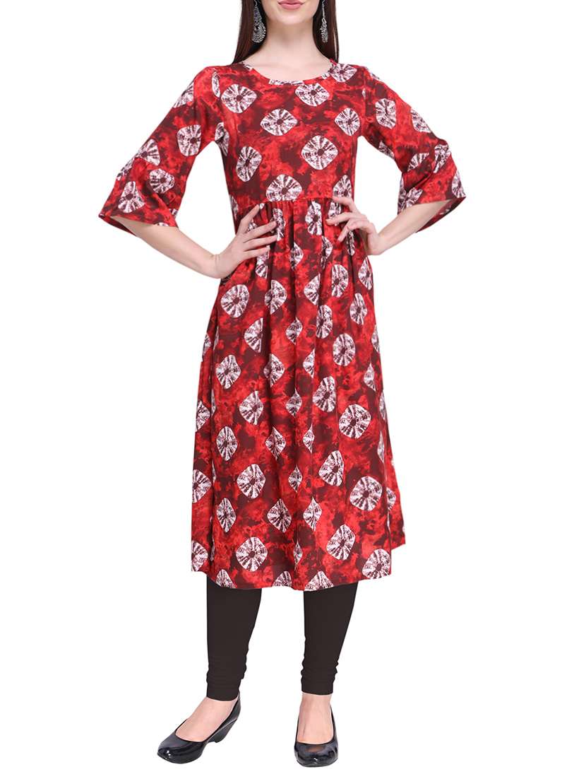 bandhani printed flared kurta
