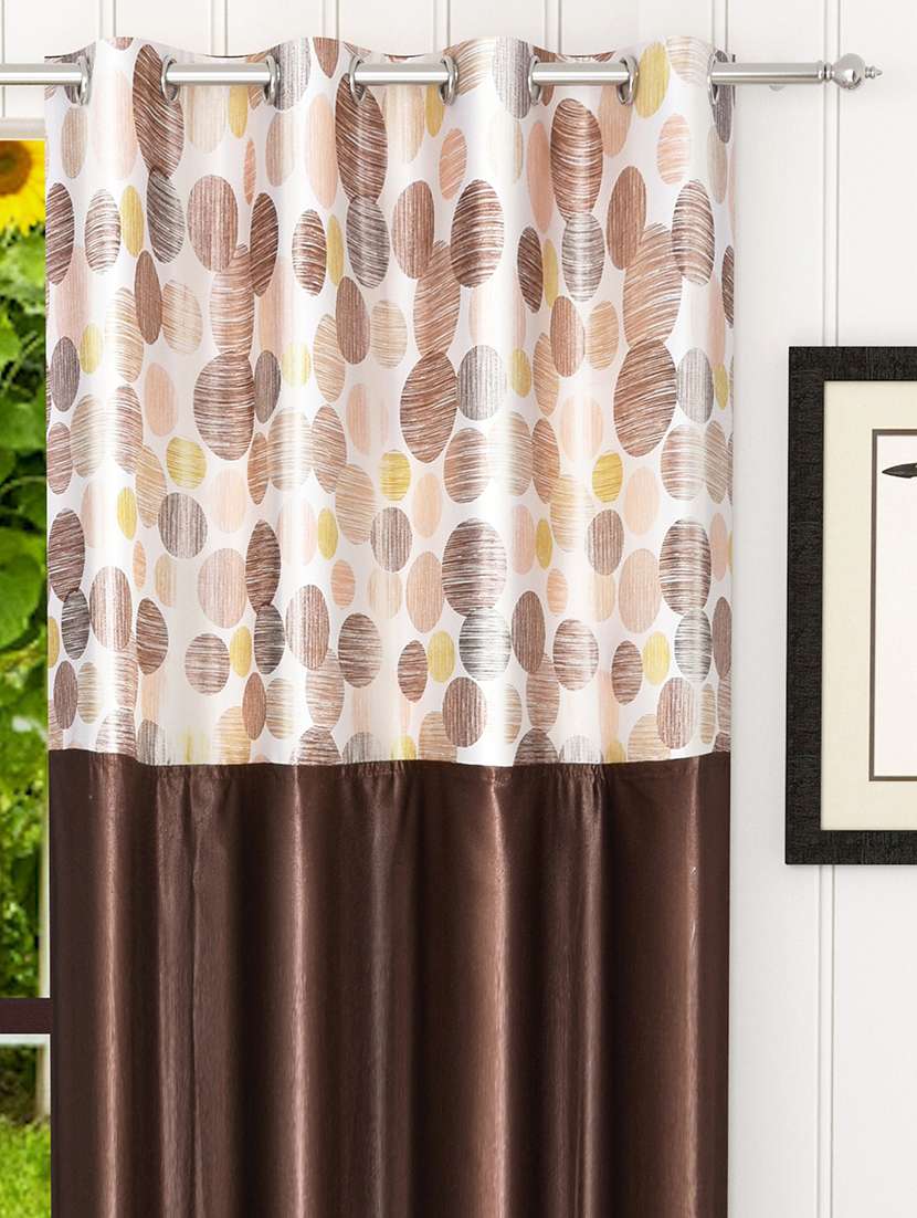 2 piece eyelet window curtains - 5 ft, brown - 15766696 -  Standard Image - 1
