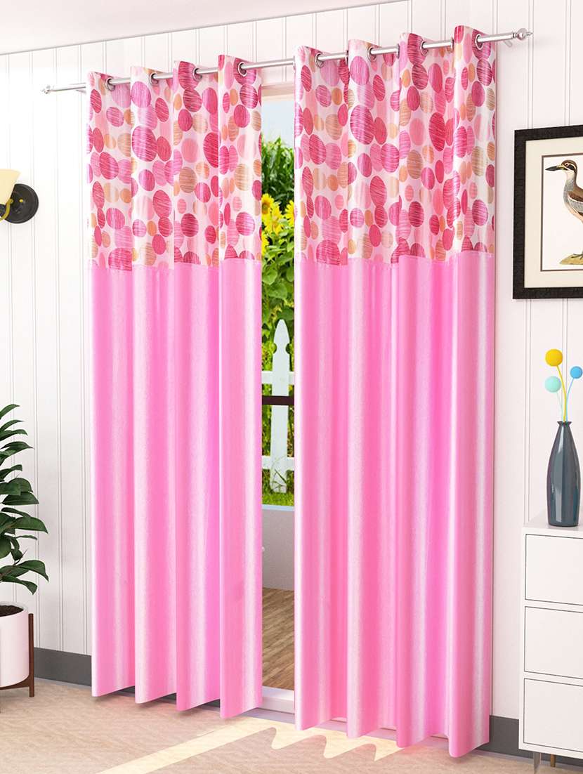 2 piece eyelet window curtains - 5 ft, brown