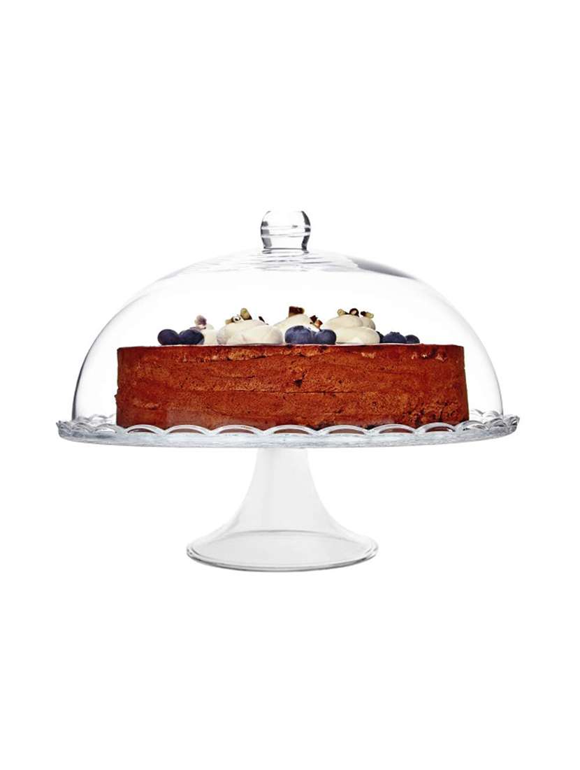 incrizma glassware - imported footed service cake plate with dome/cake stand/punch bowl (set- cake stand with dome)