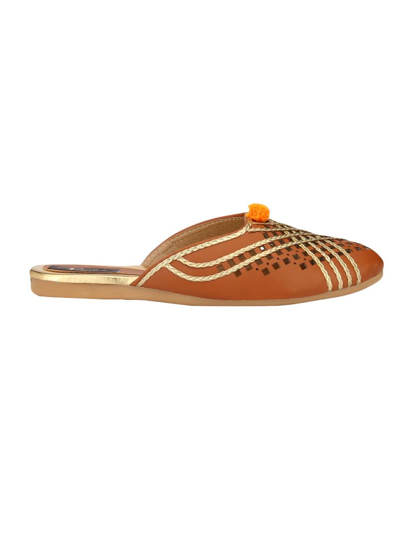 tan  slip on mules sandals - 15769075 -  Standard Image - 1