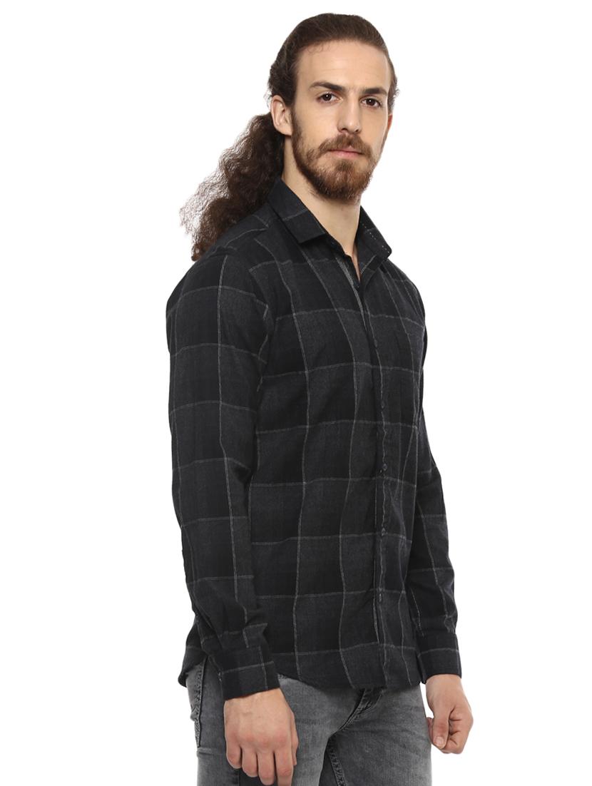 black checkered casual shirt - 15772549 - Standard Image - 1