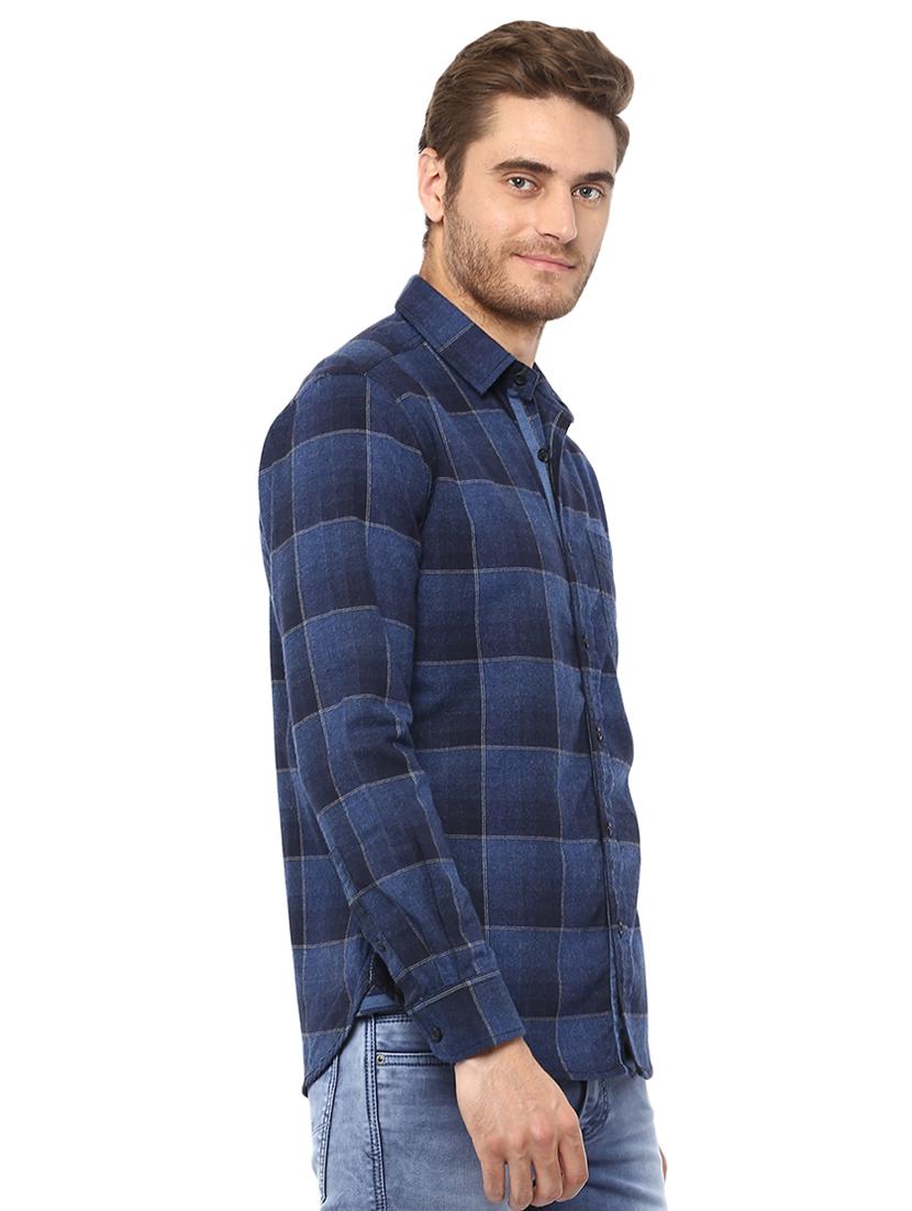 blue checkered casual shirt - 15772551 - Standard Image - 1