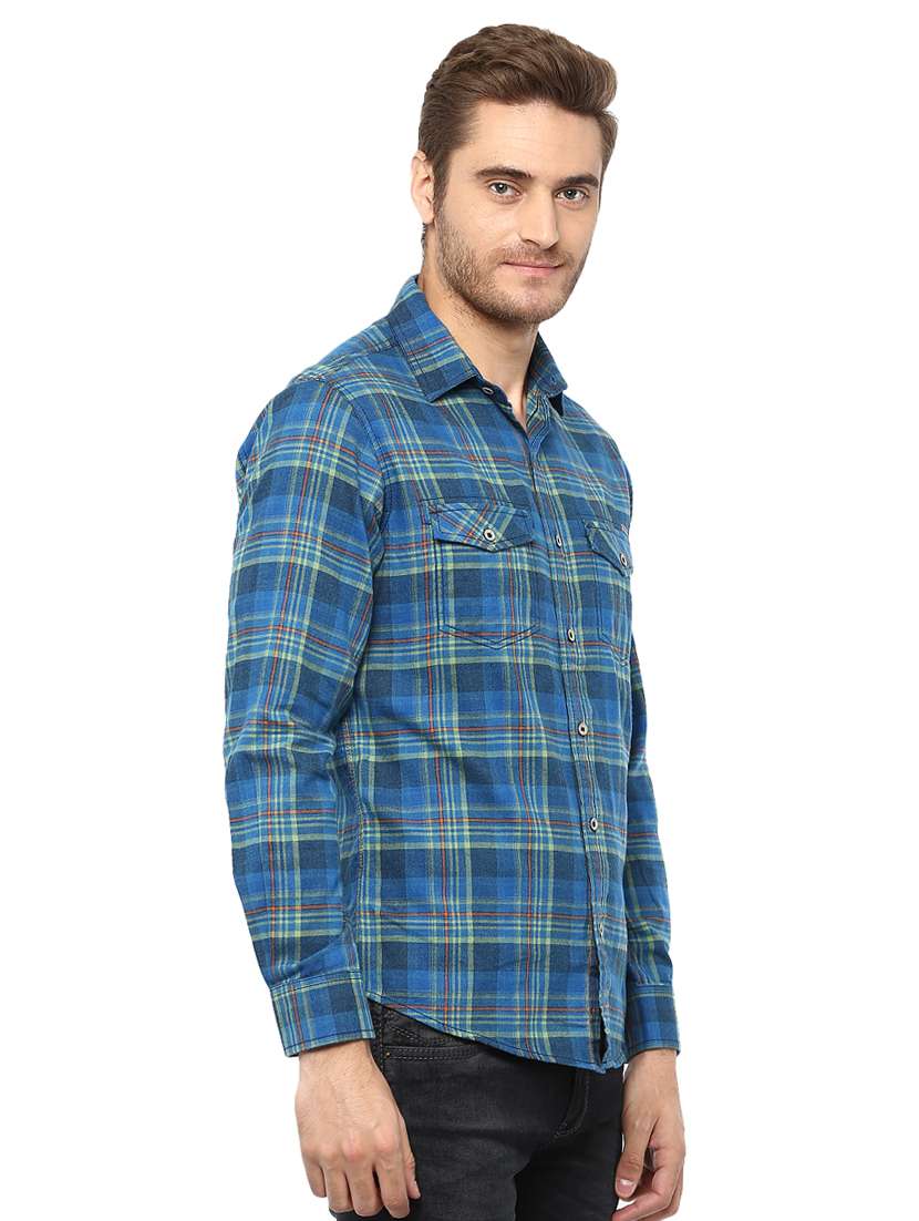blue checkered casual shirt - 15772560 -  Standard Image - 1