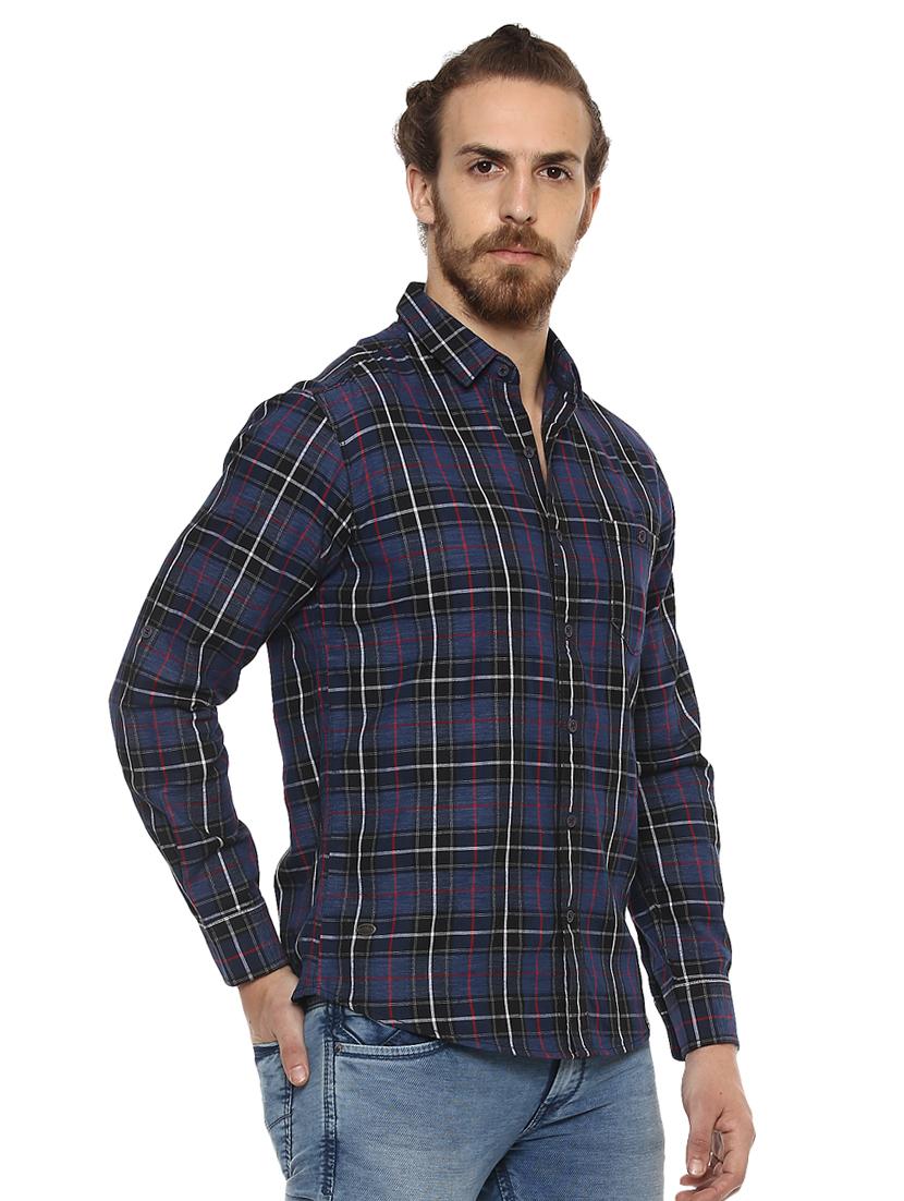 blue checkered casual shirt - 15772564 - Standard Image - 1