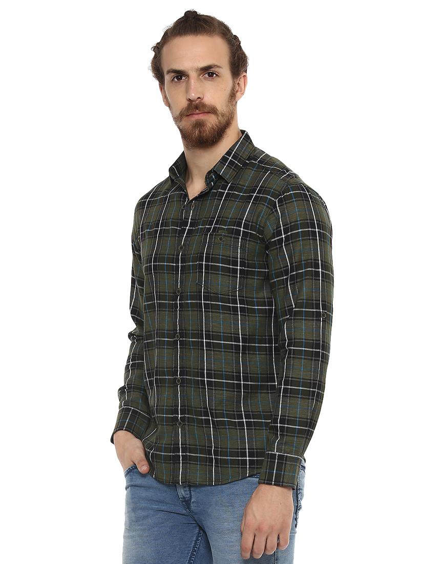 green checkered casual shirt - 15772566 -  Standard Image - 1