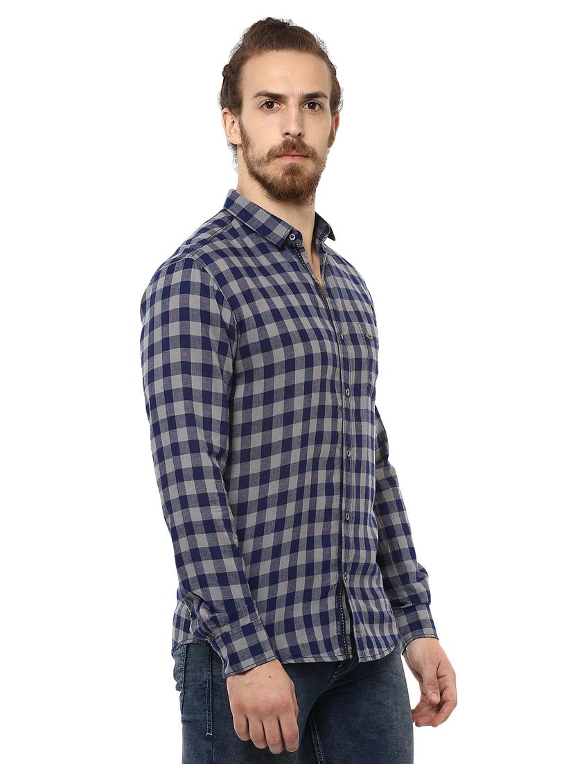blue checkered casual shirt - 15772594 - Standard Image - 1