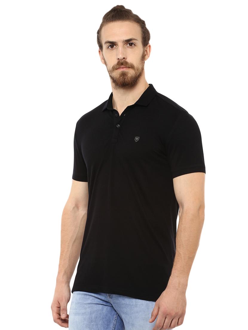 solid black polo t-shirt - 15772616 - Standard Image - 1