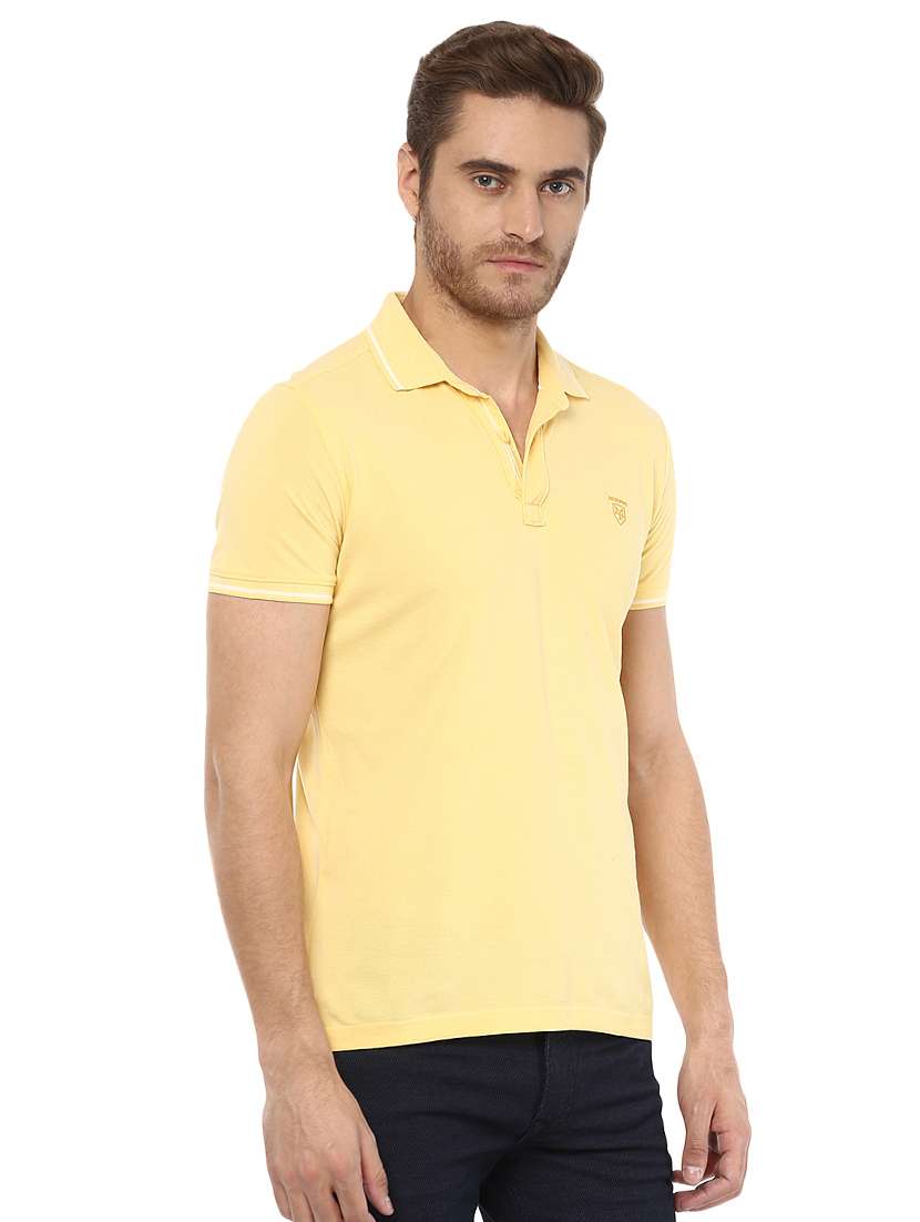solid yellow polo t-shirt - 15772624 -  Standard Image - 1