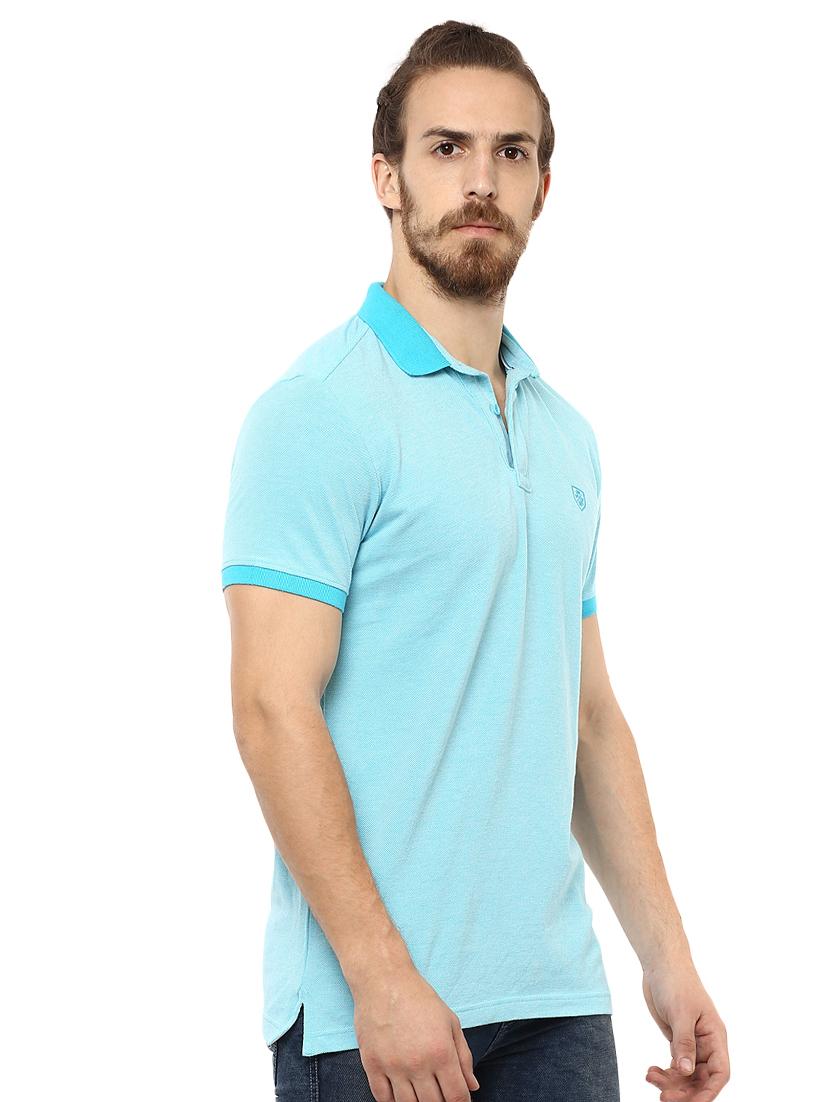 solid blue polo t-shirt - 15772636 - Standard Image - 1