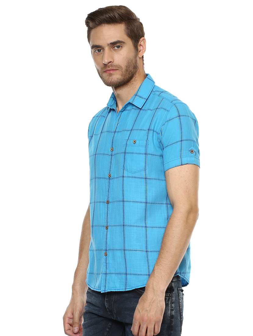 blue checkered casual shirt - 15772650 -  Standard Image - 1
