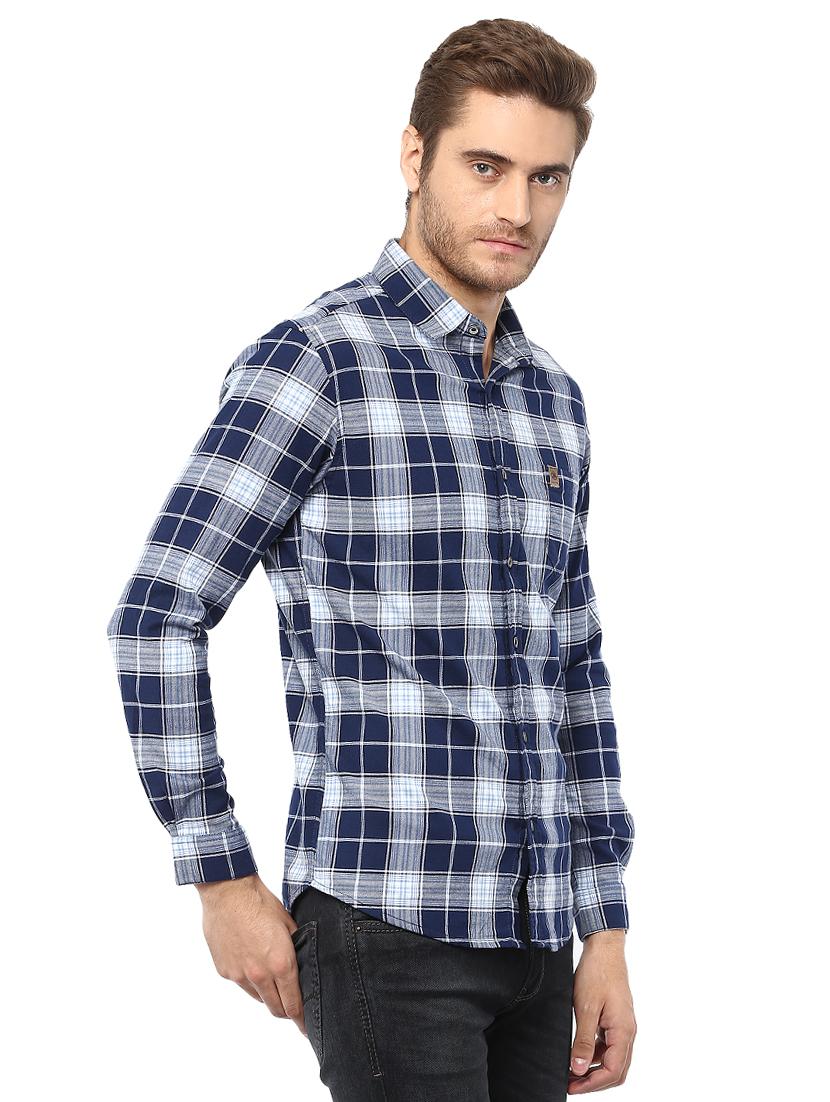 blue checkered casual shirt - 15772685 - Standard Image - 1