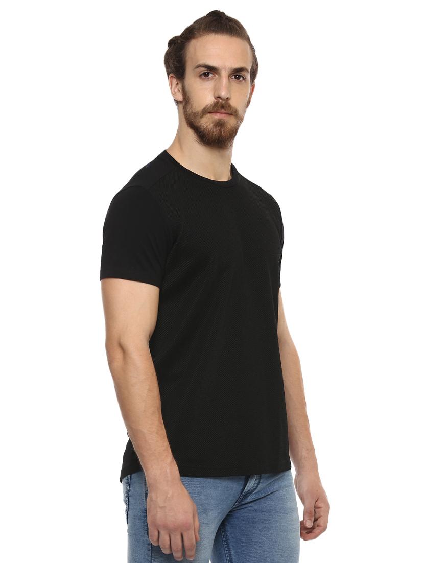 solid black crew neck t-shirt - 15772728 - Standard Image - 1
