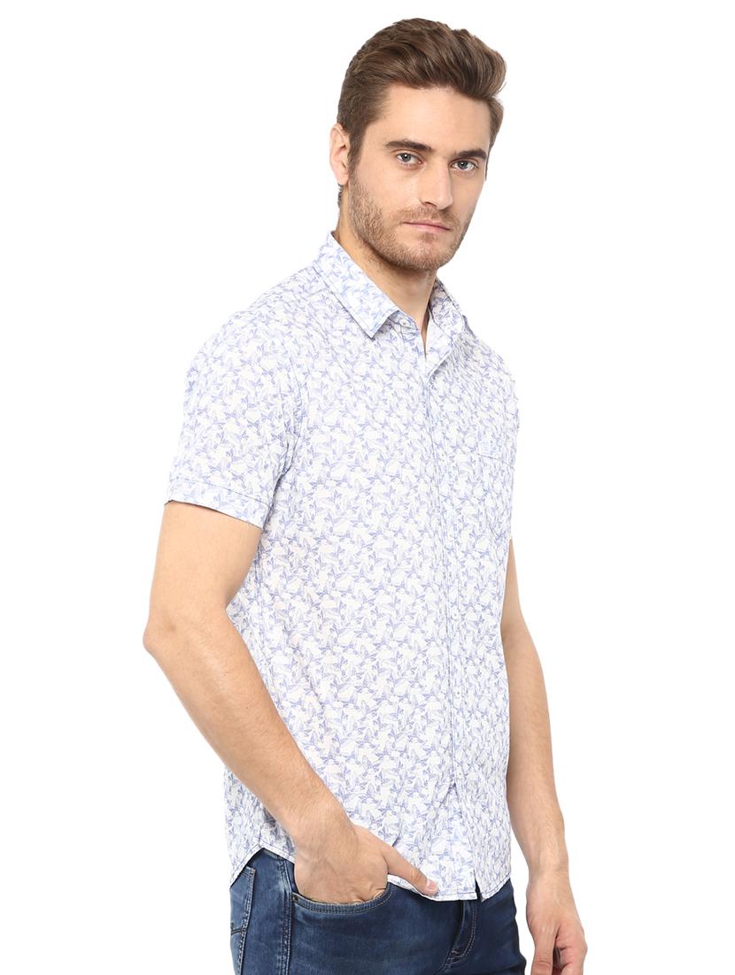 blue printed casual shirt - 15772732 - Standard Image - 1