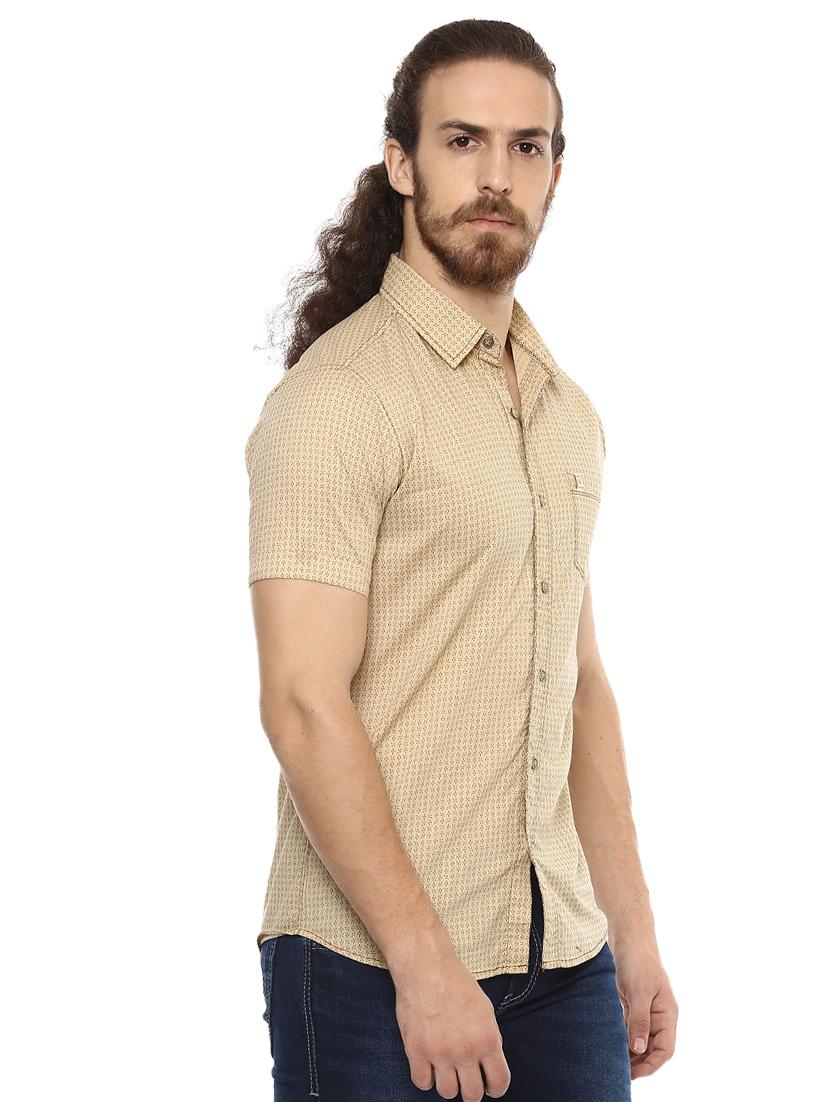beige printed casual shirt - 15772780 - Standard Image - 1