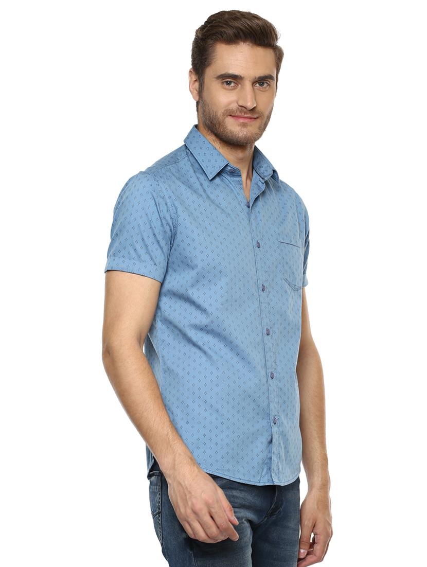 blue printed casual shirt - 15772787 -  Standard Image - 1