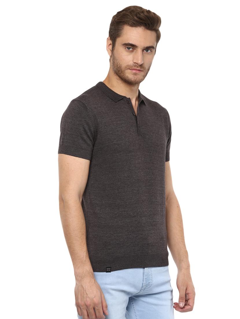 solid grey polo t-shirt - 15772810 - Standard Image - 1