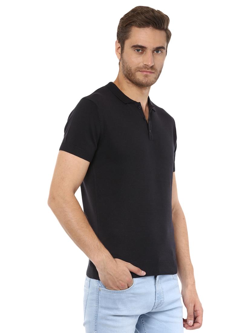 solid black polo t-shirt - 15772811 - Standard Image - 1