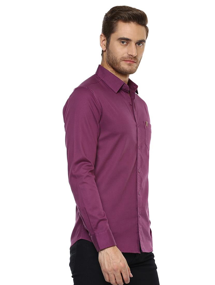 purple solid casual shirt - 15772847 - Standard Image - 1
