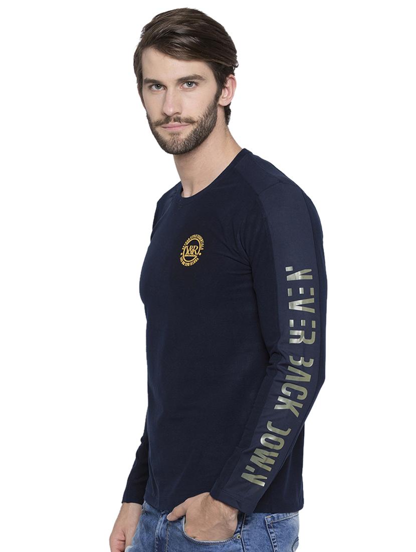 blue typographic long sleeves t-shirt - 15772894 -  Standard Image - 1