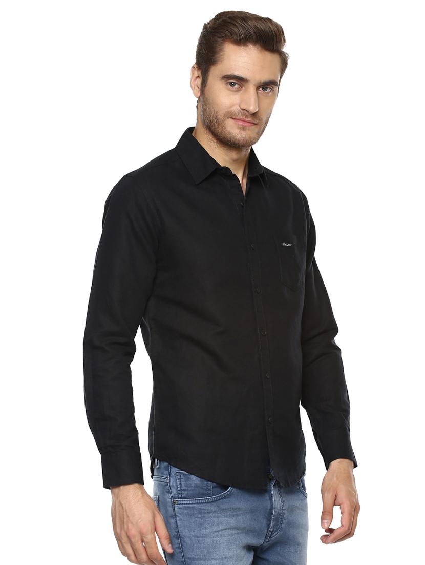 black solid casual shirt - 15772932 -  Standard Image - 1