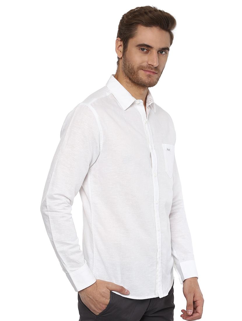 white solid casual shirt - 15772935 - Standard Image - 1