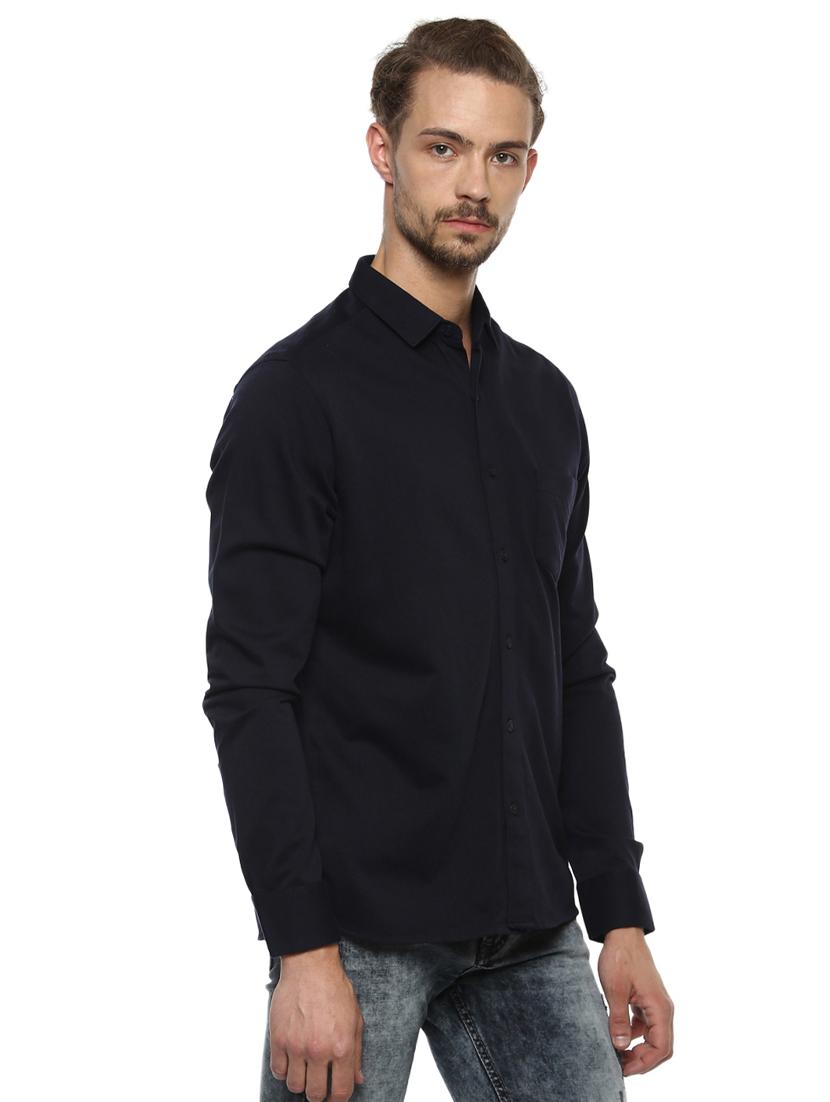blue solid casual shirt - 15773000 -  Standard Image - 1