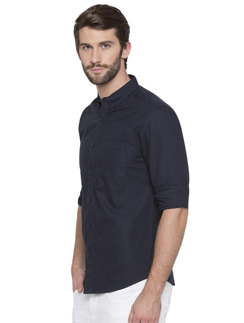 blue solid casual shirt - 15773026 -  Standard Image - 1