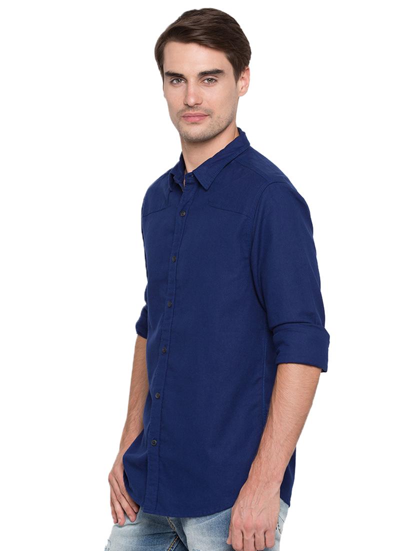 blue solid casual shirt - 15773045 -  Standard Image - 1