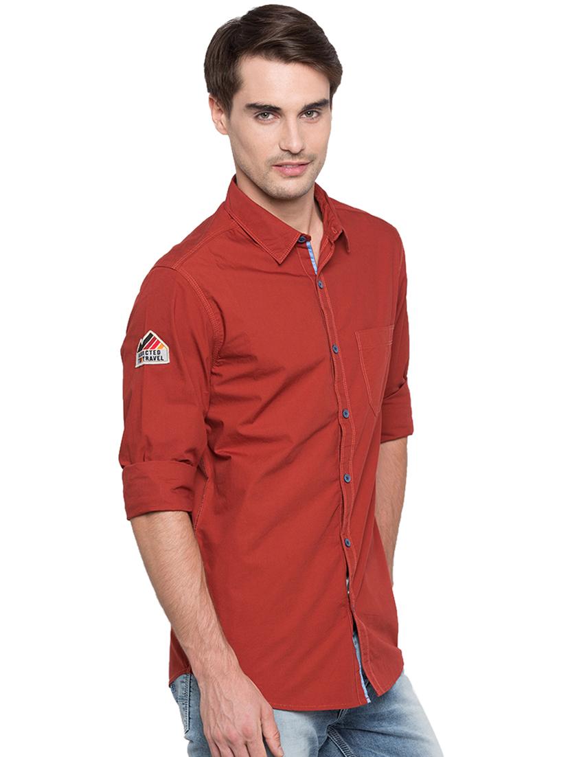 red solid casual shirt - 15773056 - Standard Image - 1