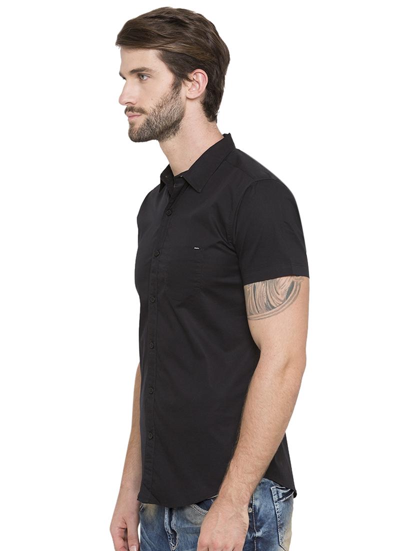 black solid casual shirt - 15773058 -  Standard Image - 1