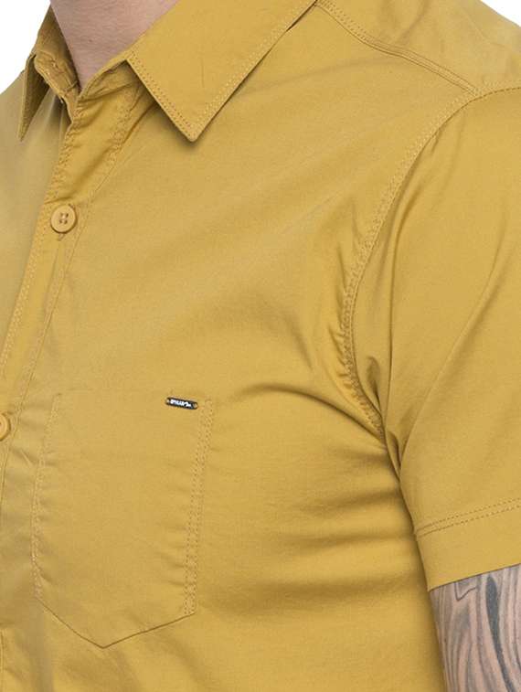 yellow solid casual shirt - 15773060 - Standard Image - 4
