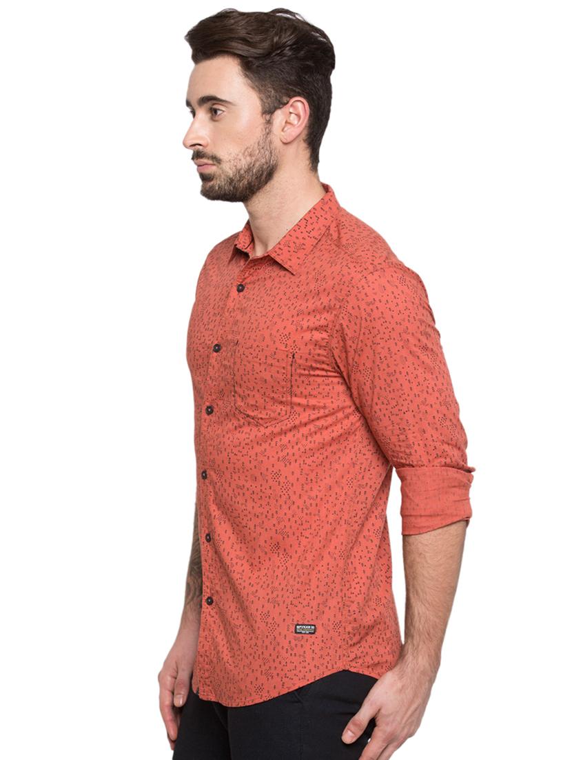 orange printed casual shirt - 15773099 -  Standard Image - 1