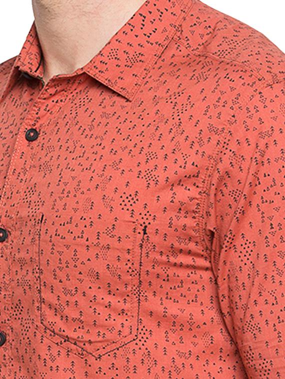orange printed casual shirt - 15773099 - Standard Image - 4