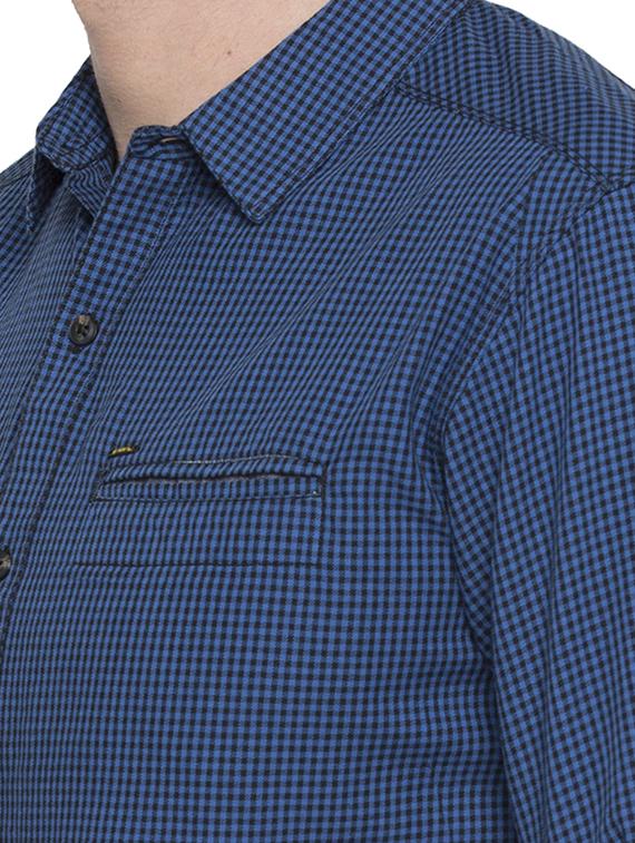 blue checkered casual shirt - 15773105 - Standard Image - 4