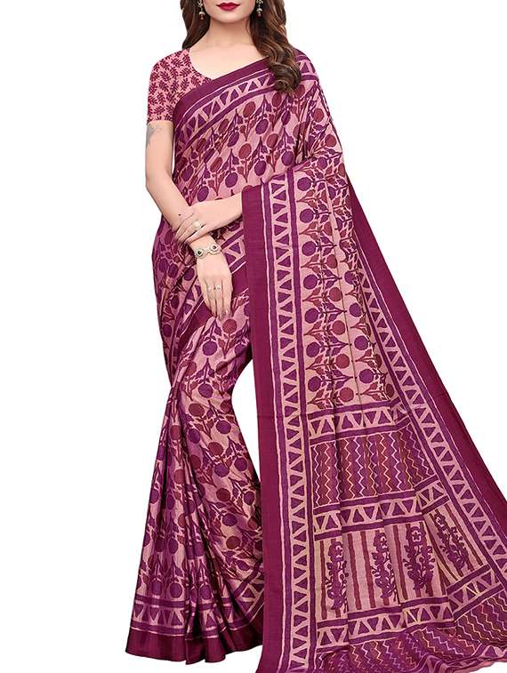 dhakai silk printed saree with blouse
