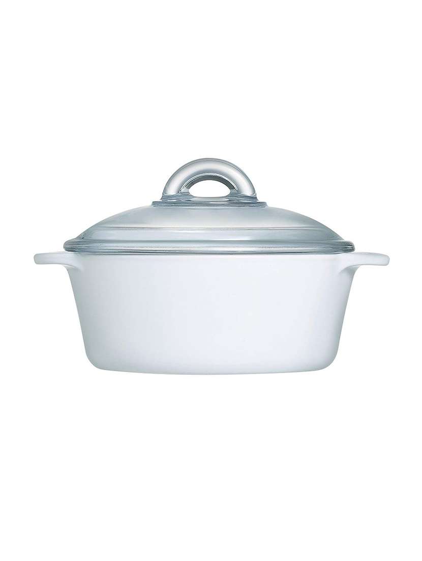 casserole with lid (set of 1), 1 l/1 quart, white