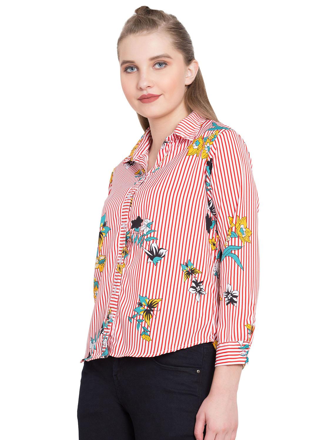 striped floral shirt - 15780056 - Standard Image - 1